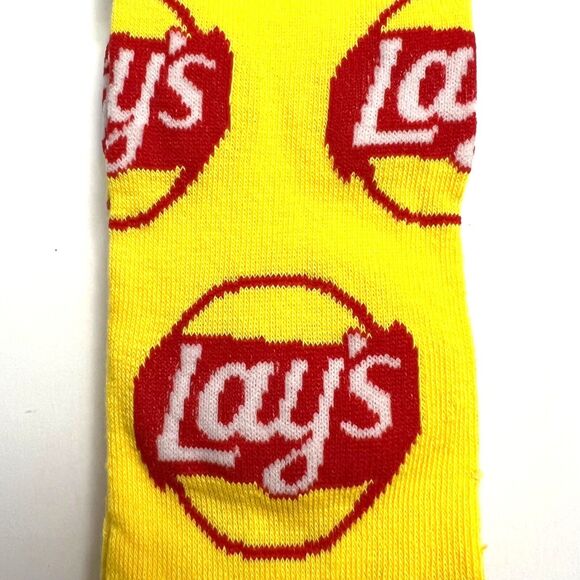 Odd Sox Unisex Lays Potato Chip Snacks Novelty Crew Socks Yellow Red Classic - Picture 3 of 9